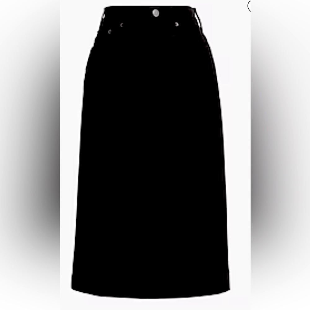 Jcrew Black Denim Midi Skirt